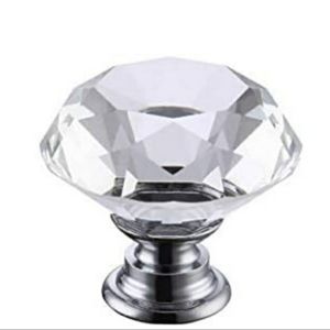 12 Pack Diamond Shaped Crystal Glass Cabinet or Drawer Knobs - NEW